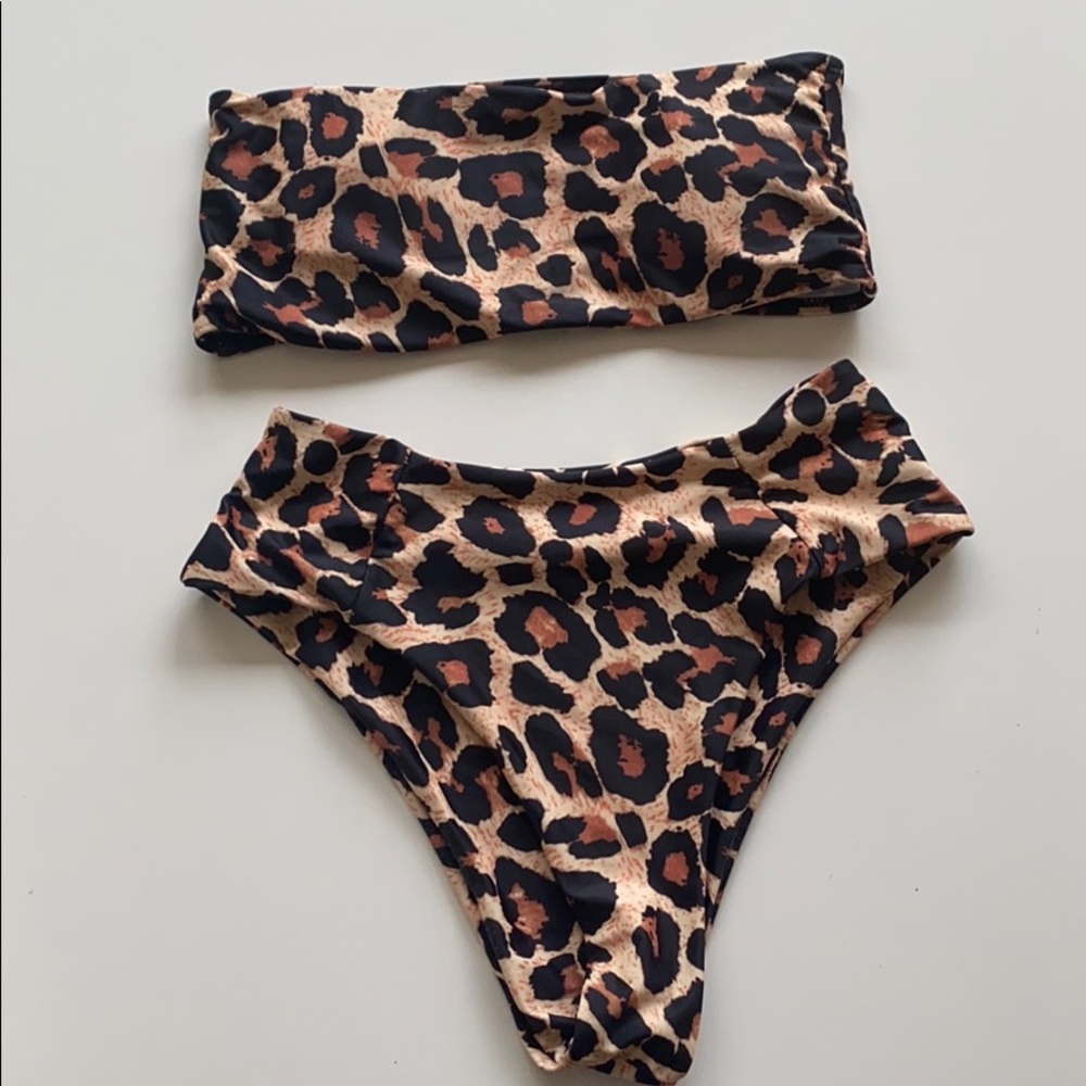 OMKAGI Strapless High Waisted Bathing Suit